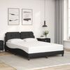 vidaXL Bed Frame without Mattress "Zadar" Black 140x200 cm Faux Leather