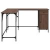 vidaXL Desk Brown Oak 141x141x75 cm Engineered Wood