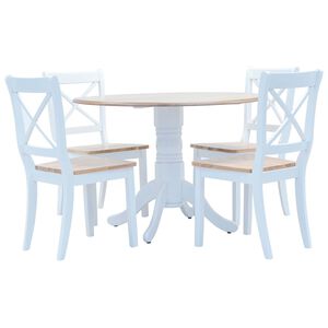 vidaXL Dining Set | White and brown