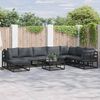 vidaXL Garden Sofa Set with Cushion Black Aluminium