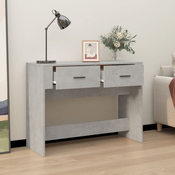 vidaXL Console Table Concrete Grey 100x39x75 cm Engineered Wood