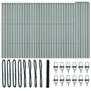 vidaXL Hexagonal Fence Ground Fix 100 x 1.6 m PVC-Coated Steel Green
