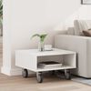 vidaXL Side Table with Wheels White 50.5 x 50 x 30 cm Engineered Wood