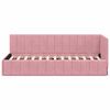 vidaXL Corner Bed Frame with Headboard Pink 80 cm x 200 cm Velvet