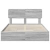 vidaXL Storage Bed Grey Sonoma 140 x 200 cm Engineered Wood