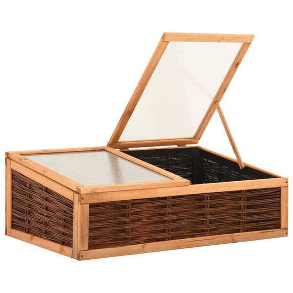 vidaXL Greenhouse 120x80x45 cm Solid Pinewood and Willow