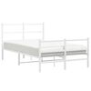 vidaXL Metal Bed Frame without Mattress with Footboard White 120x200cm