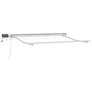 vidaXL Manual Awning Frame with LEDs White 2.5 x 2 m Aluminium