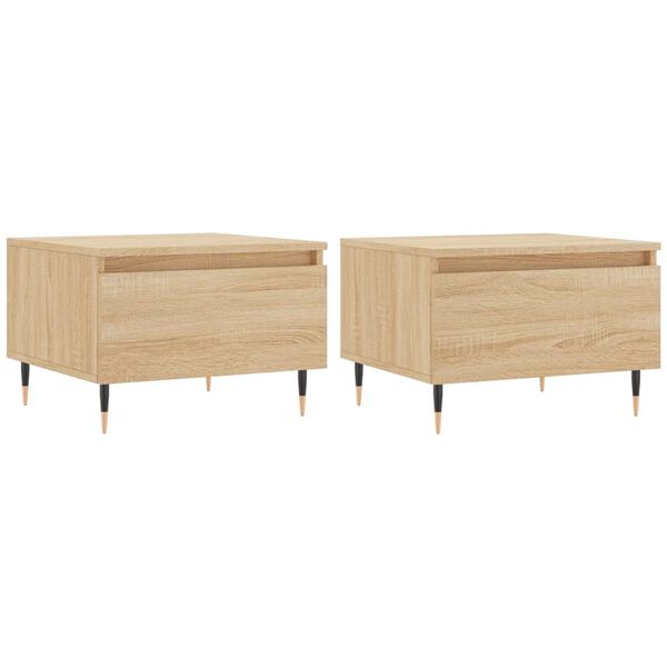 vidaXL Coffee Tables 2 pcs Sonoma Oak 50x46x35 cm Engineered Wood