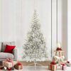 vidaXL Artificial Pre-lit Christmas Tree Silver 210 cm PET