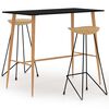vidaXL 3 Piece Bar Set Black