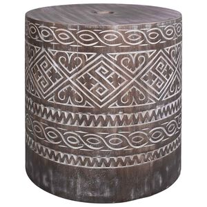 vidaXL Parasol Base 23 kg White Washed Solid Wood Cylindrical