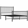 vidaXL Metal Bed Frame without Mattress with Footboard Black 100x190cm
