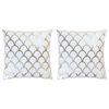 vidaXL Cushions 2 pcs Foil Print White and Gold 40x40 cm Cotton