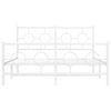 vidaXL Metal Bed Frame without Mattress with Footboard White 140x200cm