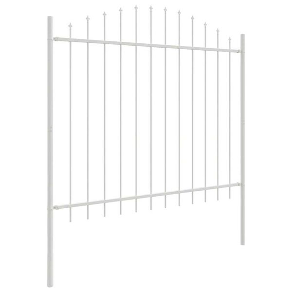 vidaXL Garden Fence 5 pcs White 170 x 165 cm Powder-Coated Steel