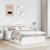 vidaXL Bed Frame with Headboard White 140x190 cm Solid Wood Pine