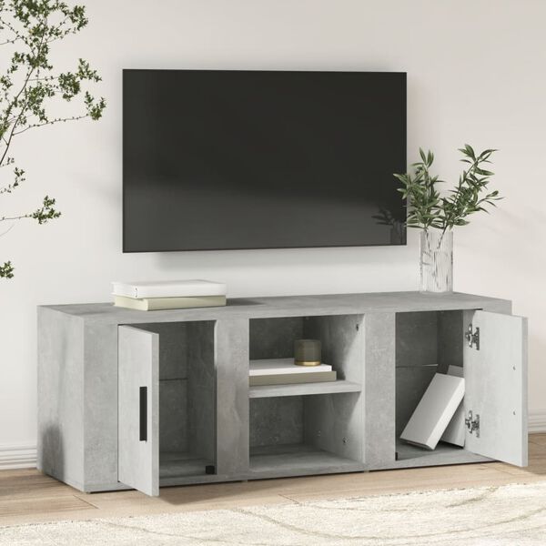 vidaXL TV Cabinet Concrete Grey 100x31.5x35 cm Engineered Wood