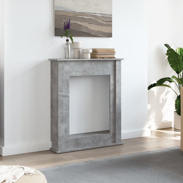 vidaXL Fireplace Surround Concrete Grey 75x20x87.5 cm Engineered Wood
