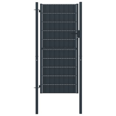 vidaXL Fence Gate PVC and Steel 100x204 cm Anthracite