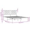 vidaXL Metal Bed Frame without Mattress with Headboard White 140x190cm