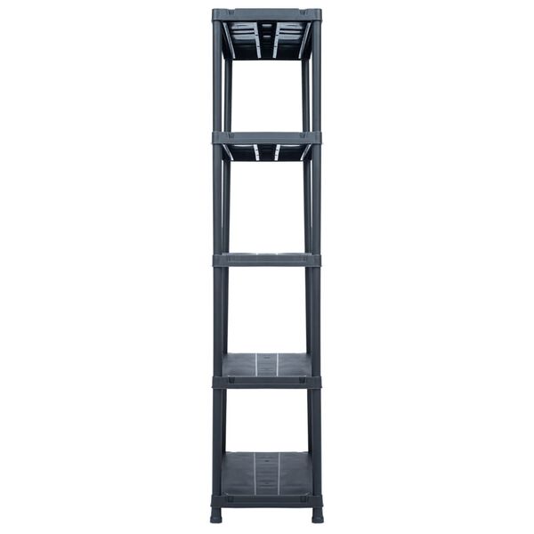 vidaXL Storage Shelf Rack Black 500 kg 90x60x180 cm Plastic
