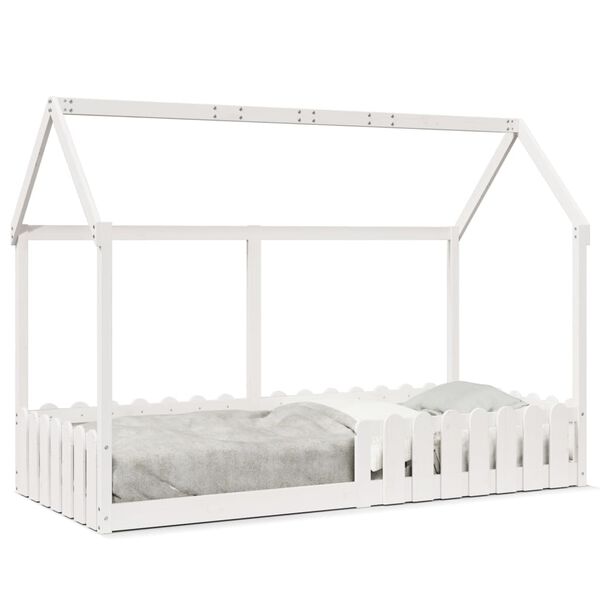 vidaXL Kids' House Bed Frame without Mattress White 90x200 cm