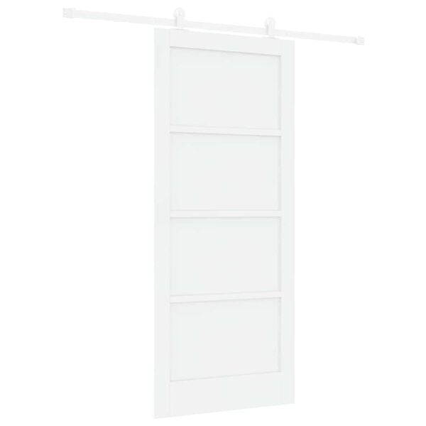 vidaXL Sliding Door White 86 x 198.5 cm Solid Pine Wood