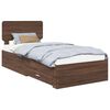 vidaXL Bed Frame with Headboard Brown Oak 100 x 200 cm Engineered Wood
