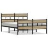vidaXL Metal Bed Frame without Mattress Sonoma Oak 135x190 cm