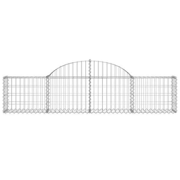 vidaXL Arched Gabion Baskets 8 pcs 200x30x40/60 cm Galvanised Iron