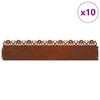 vidaXL Lawn Edgings 10 pcs 103 x 0.05 x 22 cm Weathering Steel Rusty