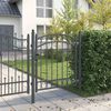 vidaXL Fence Gate with Lock Grey 125 x 100 cm Powder-coated steel