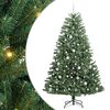 vidaXL Artificial Hinged Christmas Tree Green 210 cm PVC and Metal