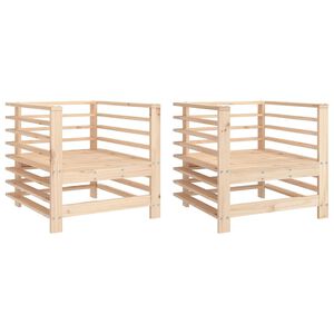 vidaXL Garden Chairs 2 pcs Solid Wood Pine