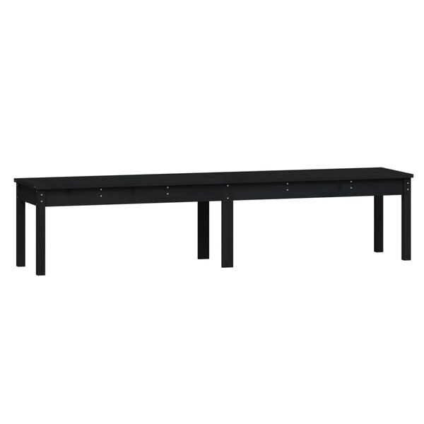 vidaXL 2-Seater Garden Bench Black 203.5x44x45 cm Solid Wood Pine