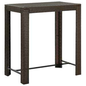 vidaXL Garden Bar Table Brown 100x60.5x110.5 cm Poly Rattan