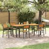 vidaXL Garden Dining Set 7 pcs Black Solid Acacia Wood