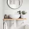 vidaXL Basin Shelf Wall Mounted Steel and Solid Wood Acacia