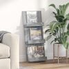 vidaXL Magazine Rack Grey Sonoma 43 x 11 x 102 cm Engineered Wood