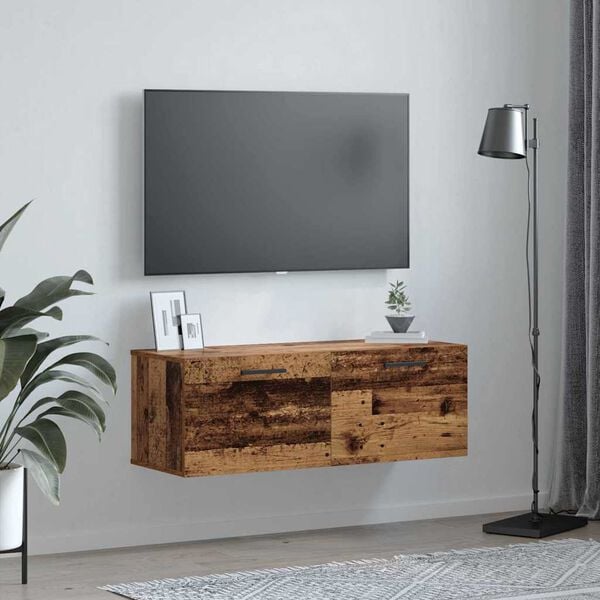 vidaXL Wall Cabinet Old wood 100 x 36.5 x 35 cm Engineered wood