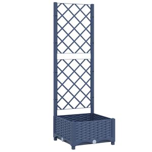 vidaXL Garden Planter with Trellis Blue Grey 40x40x121.5 cm PP