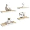 vidaXL Floating Wall Shelves 4 pcs Oak and White 60x23.5x3.8 cm MDF