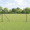 vidaXL Fence with Posts Grey 1.4 x 10 m Steel