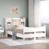 vidaXL Bed Frame without Mattress White 135x190 cm Double Solid Wood Pine