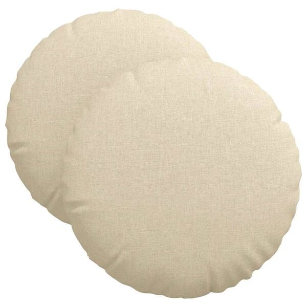 vidaXL Seat Cushions 2 pcs Cream &Oslash;40 x 13 cm Fabric