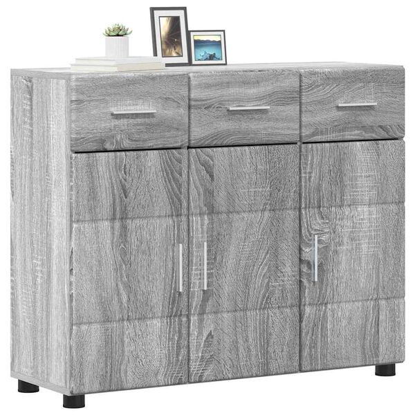 vidaXL Sideboard Grey Sonoma 88.5 x 30.5 x 73 cm Engineered Wood