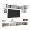 vidaXL 6 Piece TV Wall Units with LED White Engineered Wood