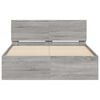 vidaXL Bed Frame with Headboard and LED Grey Sonoma 120x190 cm Small Double