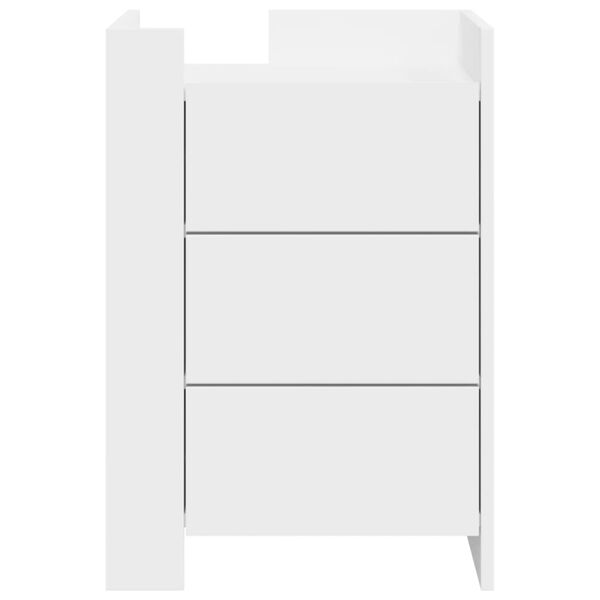vidaXL Bedside Cabinet White 45x50x65 cm Engineered Wood